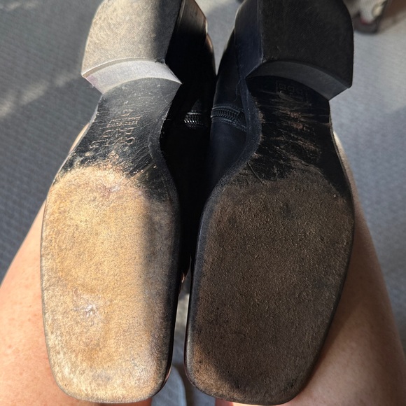 Charles David “Reider” Black Leather Side Zip High Shaft Square Toe Boots - Picture 6 of 15